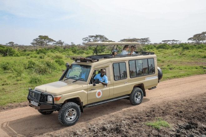 Group of people in a safari jeep